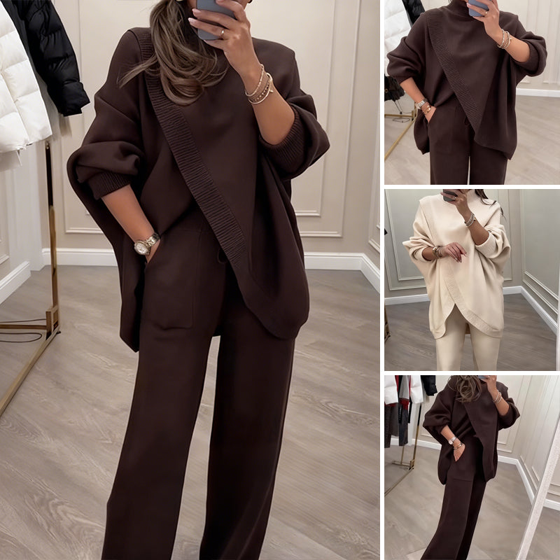 Virelina™ Conjunto oversize de suéter y pantalón cómodo para mujer