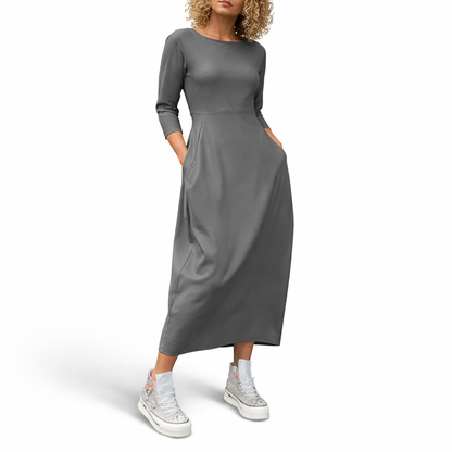 Caelune™ Vestido elegante y sencillo con bolsillos para mujer