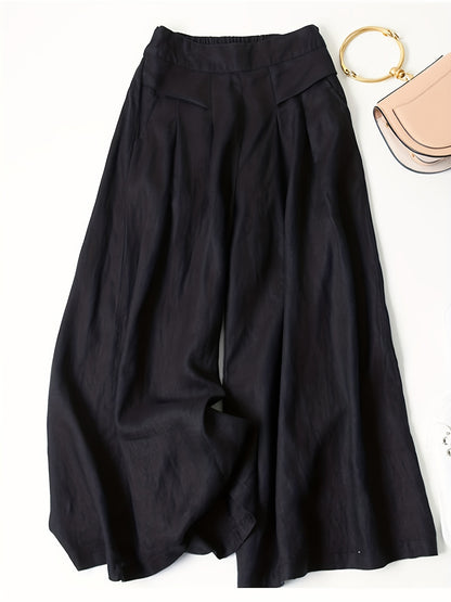 Brisae™ Pantalones de Lino de Pierna Ancha con Estilo Vintage
