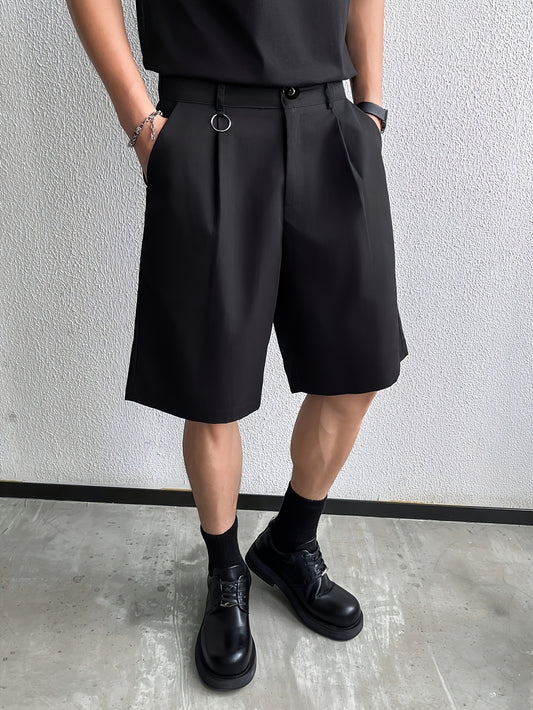 Evoxine | Pantalones Cortos Plisados para Hombre con Estilo Casual Moderno