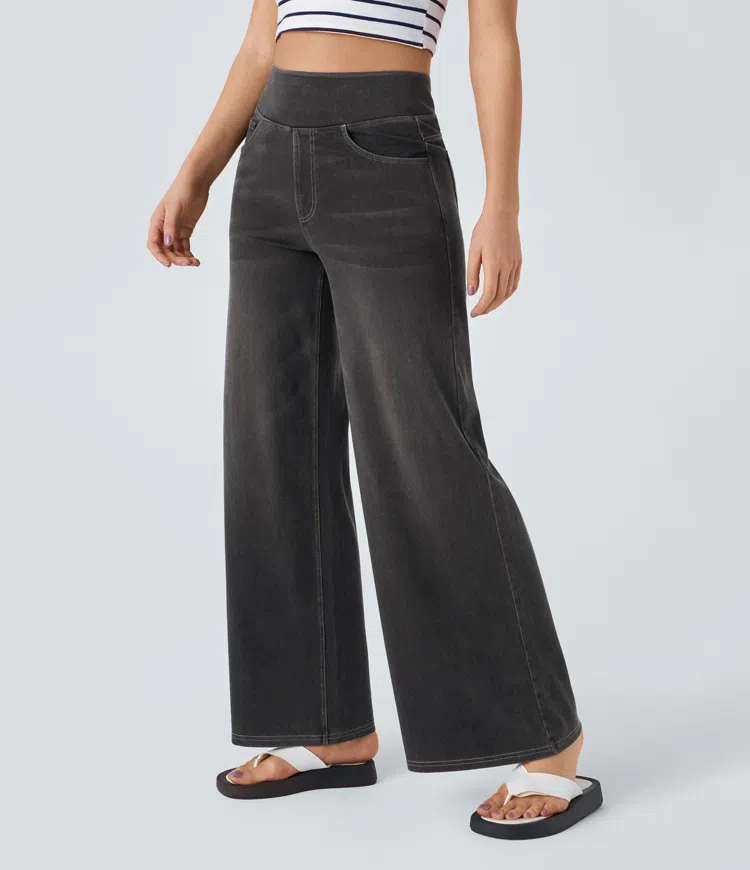 Karellea™ Jeans Pierna Ancha Cintura Alta Stretch