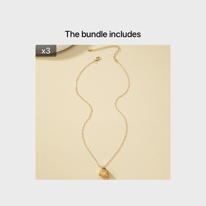 Taria™ Collar Minimalista con Colgante Irregular Bañado en Oro de 14K