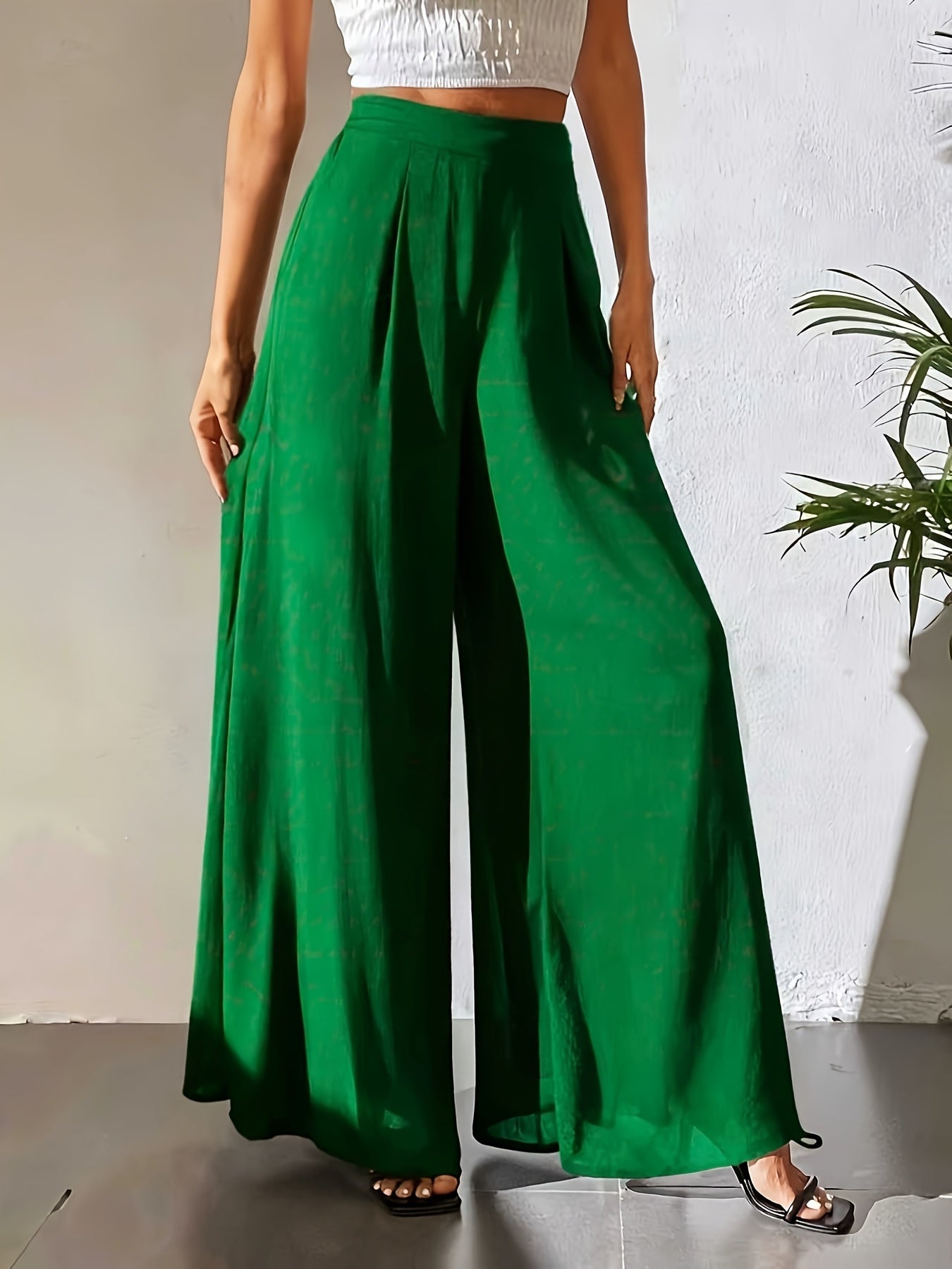 Tuvenyx | Pantalón de Pierna Ancha con Cintura Elástica y Caída Fluida