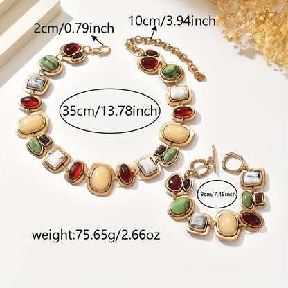 Graevis™ Set Bohemio de Collar y Pulsera con Diseño Étnico Multicolor