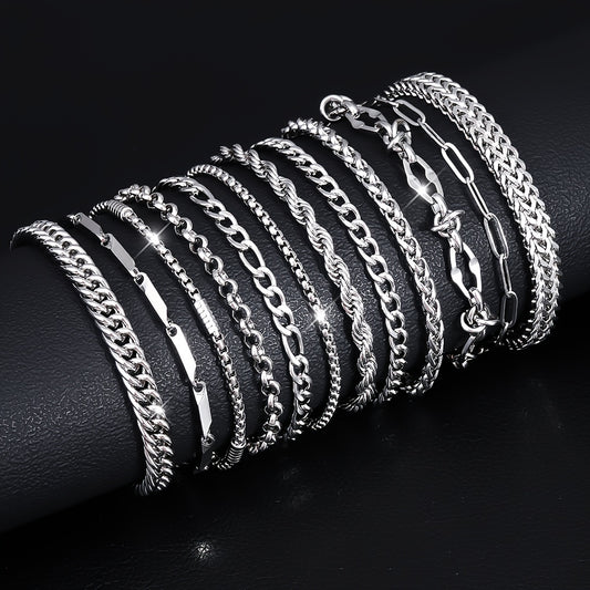 Stetson | Set of 10 Stainless Steel Bracelets with Minimalist and Versatile Style