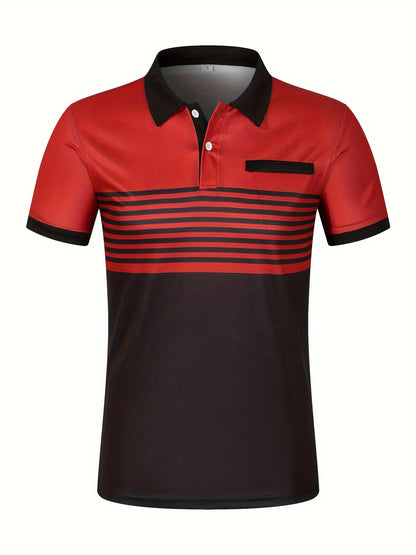Korvexi™ Playera Casual para Hombre con Rayas Finas y Manga Corta