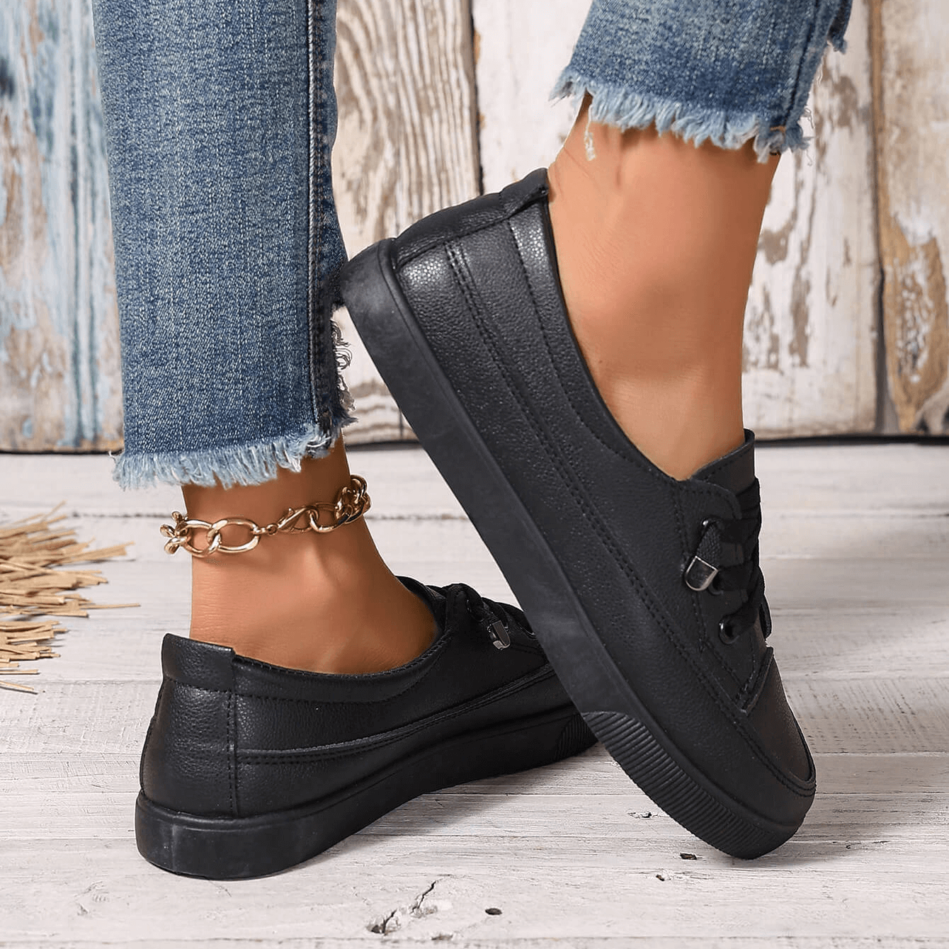Dovella™ Zapatos Ortopédicos Blancos para Mujer con Cordones y Plantilla Suave