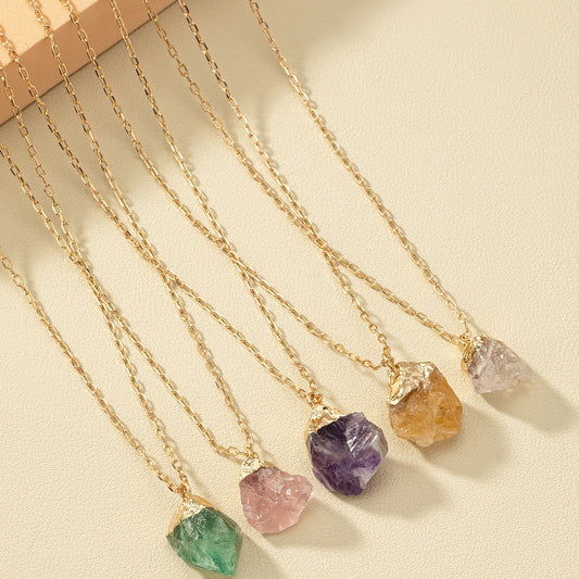 Taria | Collar Minimalista con Colgante Irregular Bañado en Oro de 14K
