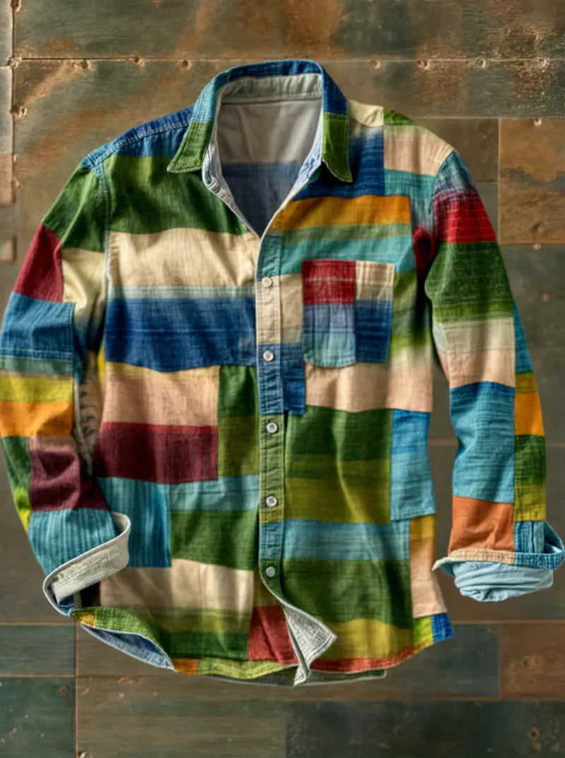 Grant™ Camisa de Parches Premium – Estilo Único y Ajuste Cómodo.