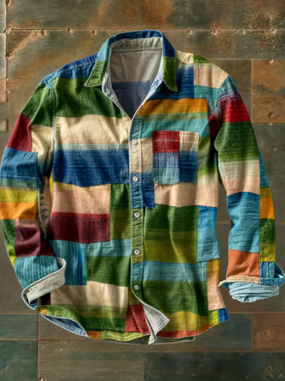 Grant™ Camisa de Parches Premium – Estilo Único y Ajuste Cómodo.
