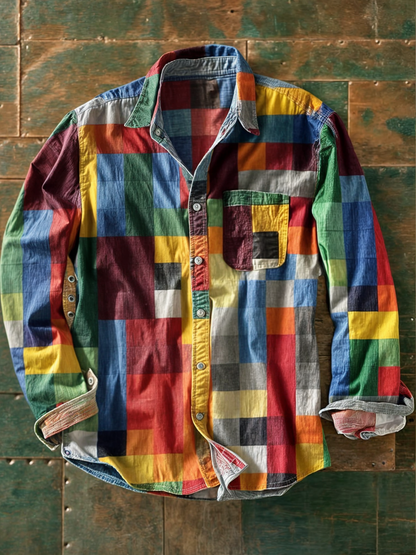 Grant™ Camisa de Parches Premium – Estilo Único y Ajuste Cómodo.