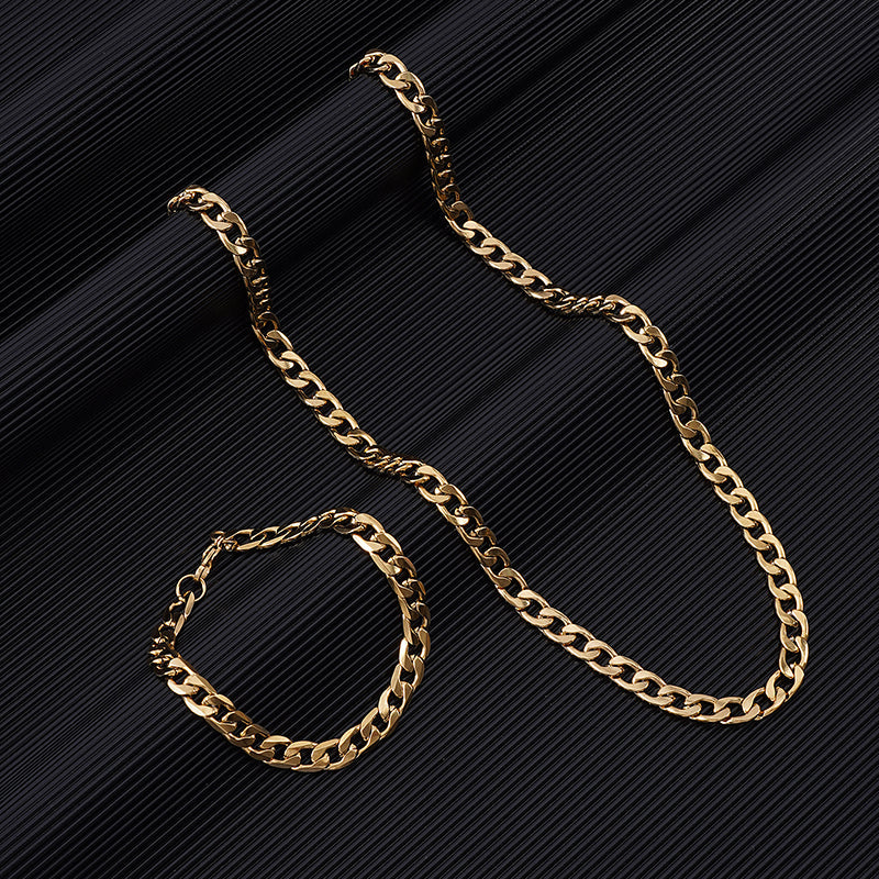 Reid™ Set de Collar y Pulsera de Cadena para Hombre con Estilo Audaz