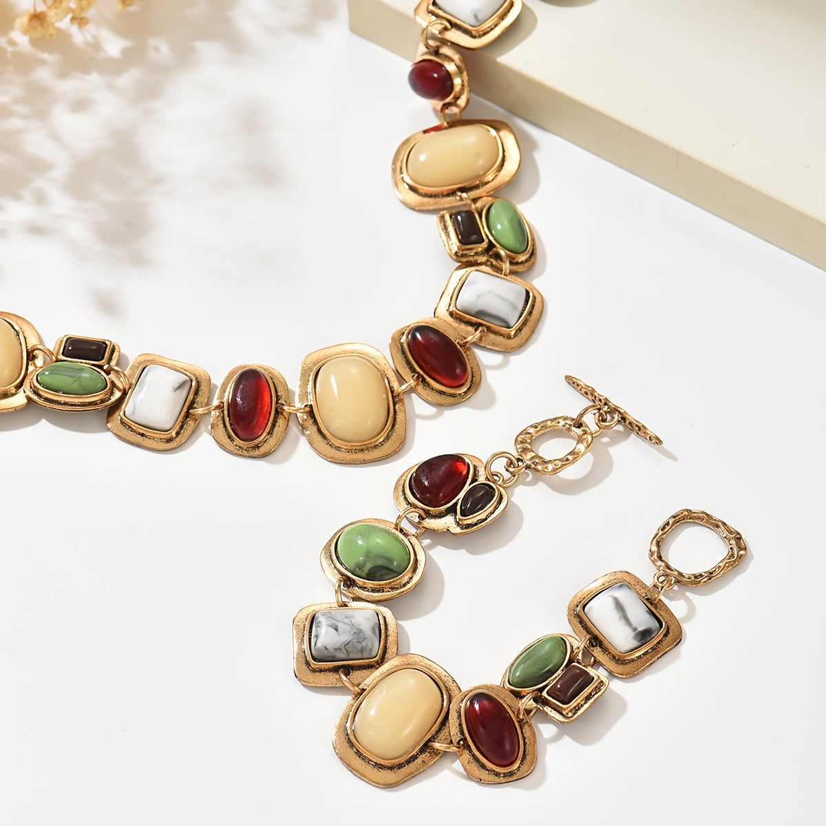 Graevis™ Set Bohemio de Collar y Pulsera con Diseño Étnico Multicolor