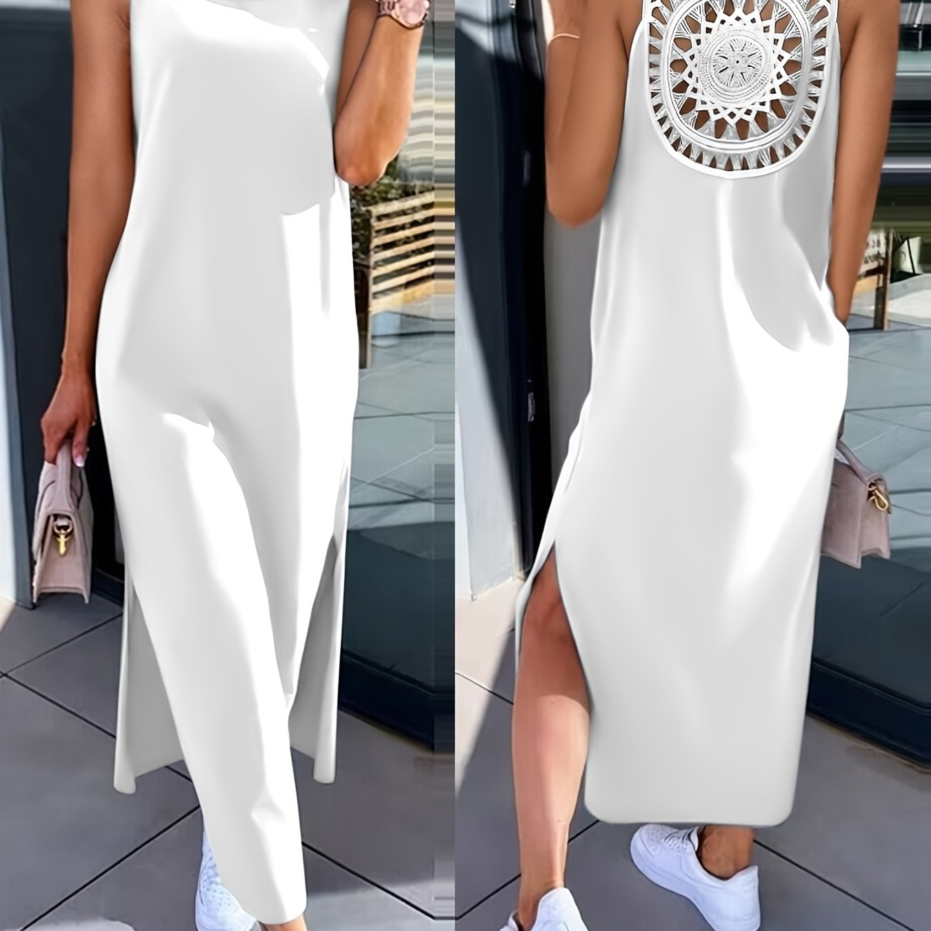 Umaira™ Vestido sin Mangas con Encaje y Espalda Descubierta