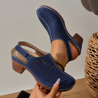 Korae™ Sandalias de Tacón con Correas Ajustables y Diseño Calado