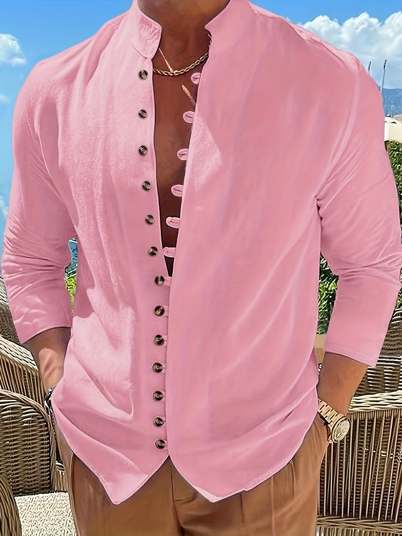 Haviron™ Camisa Retro para Hombre de Manga Larga y Corte Suelto