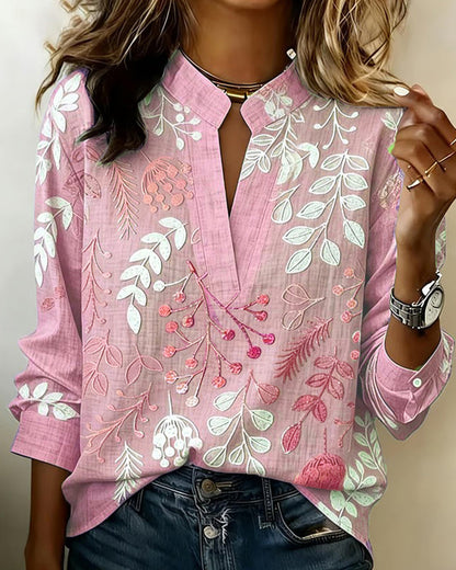 Kenzie™ Blusa de V Floral Suave