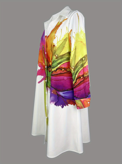 Emily | Vestido Elegante de Impresión de Moda de Manga Corta