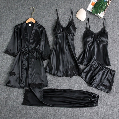 Rosmira™ Set Nocturno Seda Luminosa Cinco Piezas