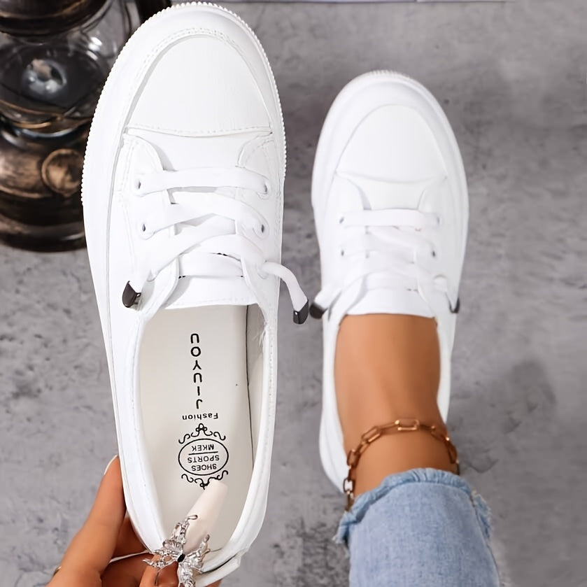 Dovella™ Zapatos Ortopédicos Blancos para Mujer con Cordones y Plantilla Suave