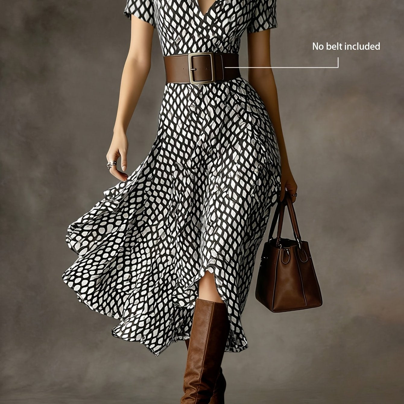Orly™ Vestido Midi Floral de Estilo Francés Retro y Elegante