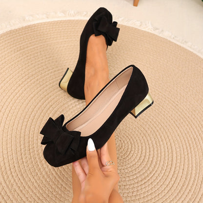 Daviella™ Zapato de mujer con moño de moda en elegante tacón grueso