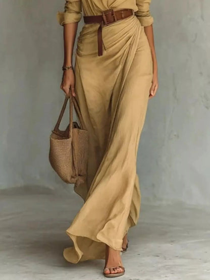 Auvéra™ Vestido maxi versátil de manga larga para look elegante