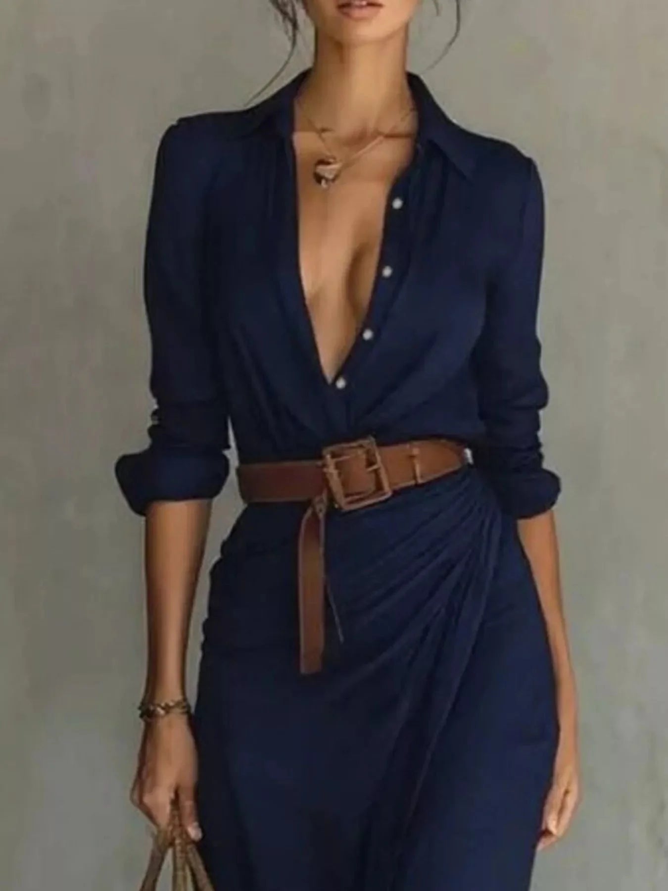 Auvéra™ Vestido maxi versátil de manga larga para look elegante