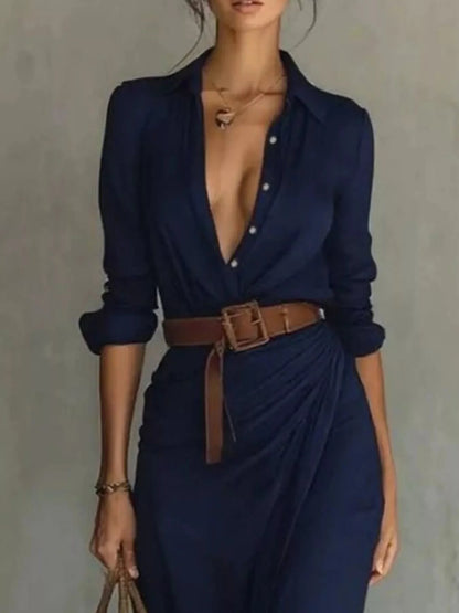 Auvéra™ Vestido maxi versátil de manga larga para look elegante