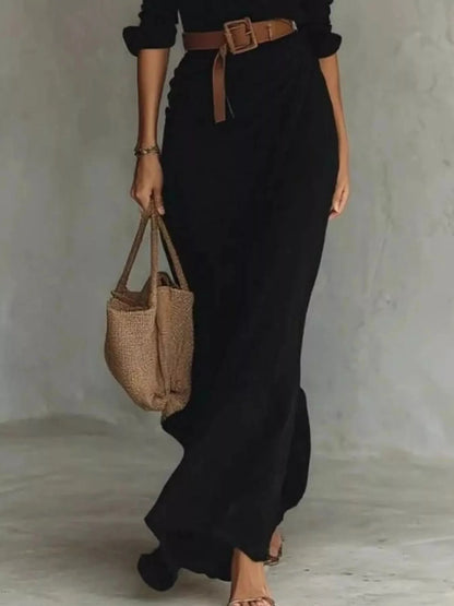 Auvéra™ Vestido maxi versátil de manga larga para look elegante