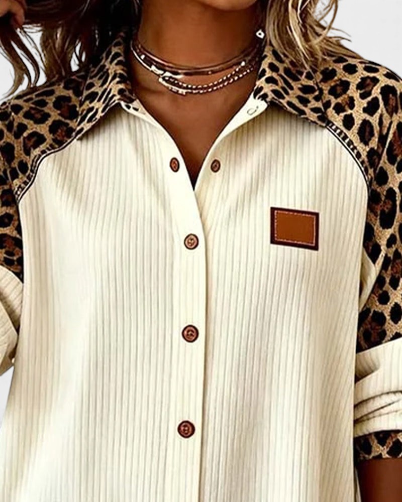 Serenova™ Blusa Relajada con Detalles Contrastantes