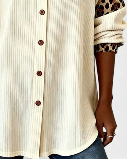 Serenova™ Blusa Relajada con Detalles Contrastantes