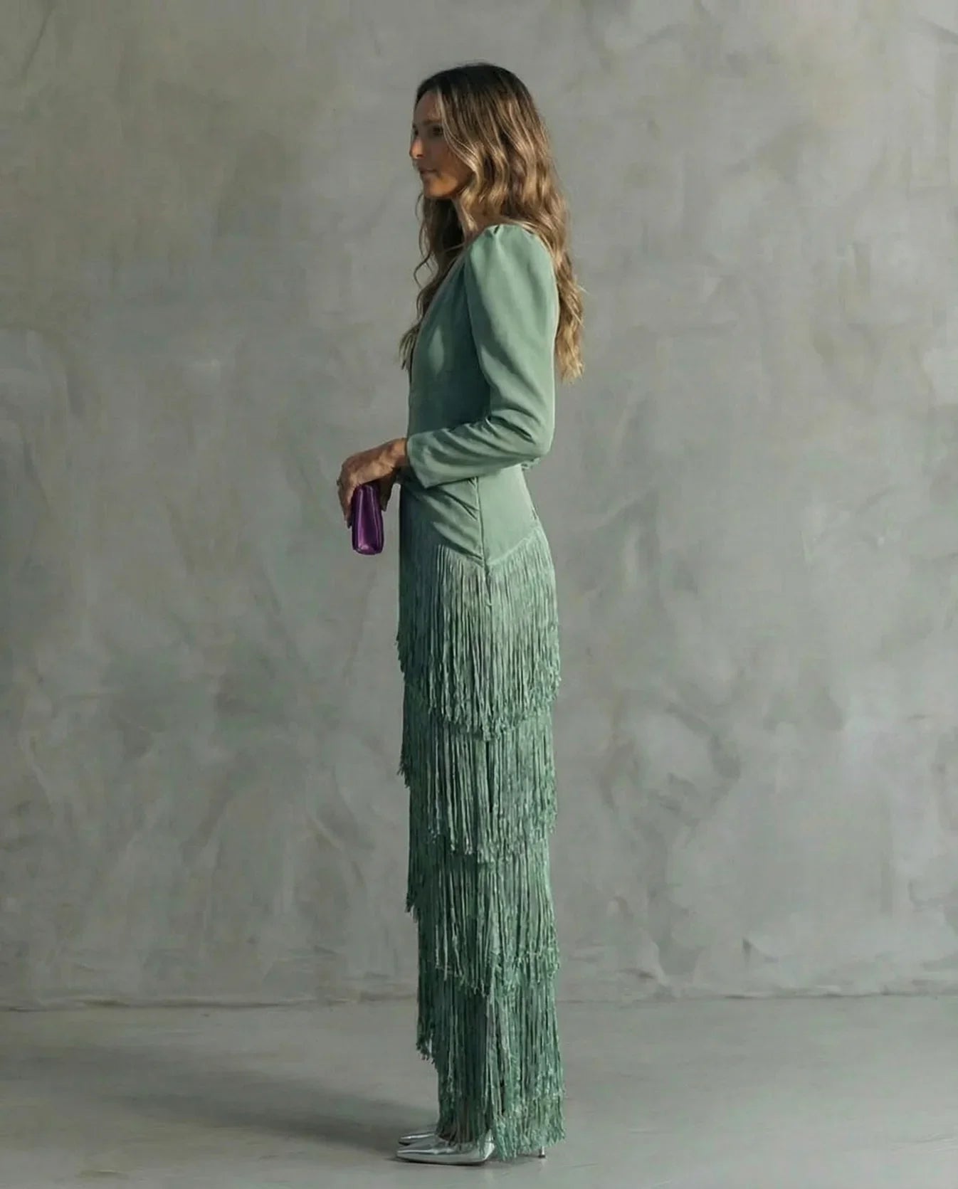 Sienna™ Vestido elegante con mangas de flecos
