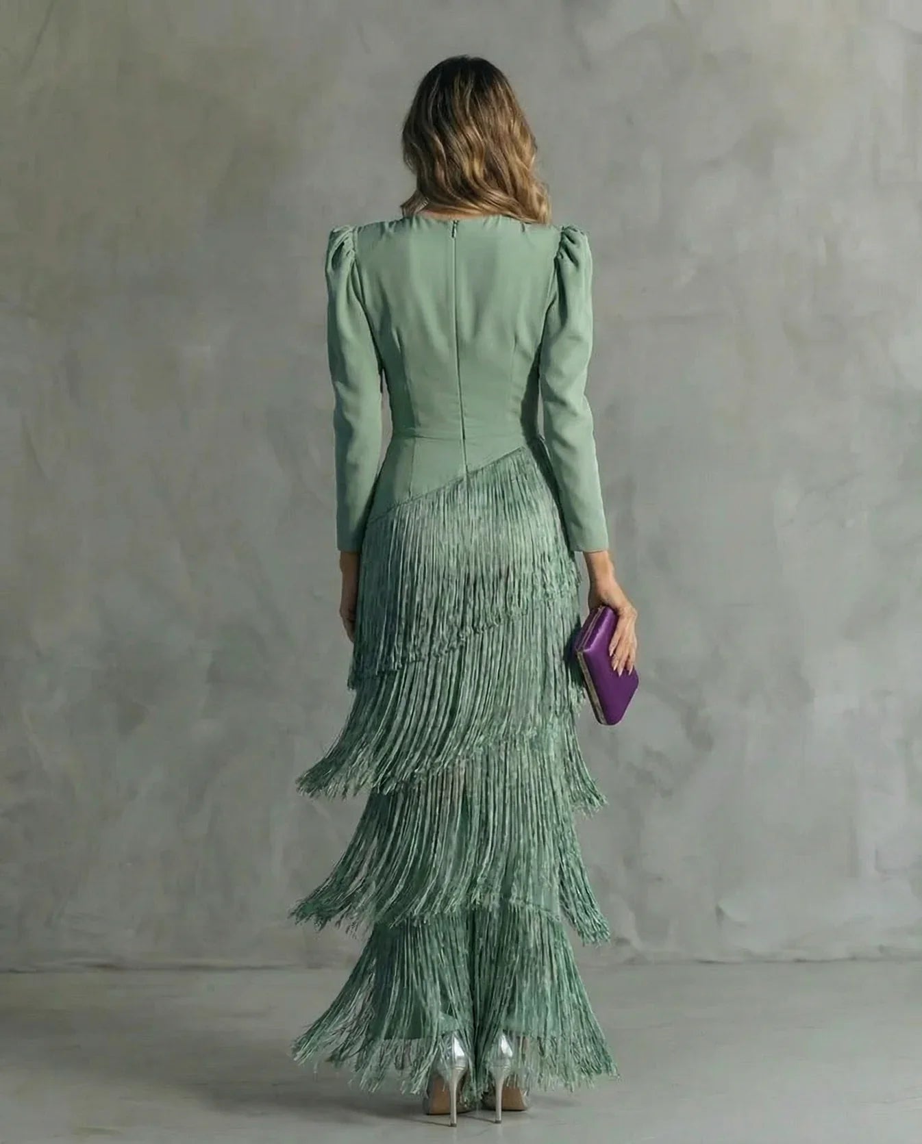 Sienna™ Vestido elegante con mangas de flecos