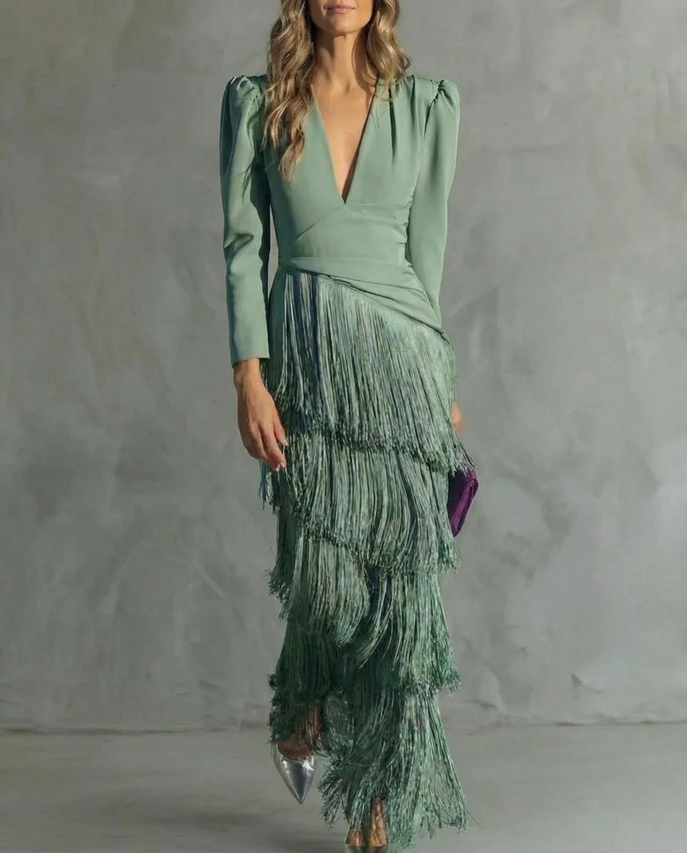 Sienna™ Vestido elegante con mangas de flecos