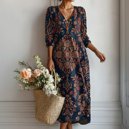 Voreya™ Vestido Largo Étnico con Diseño Fluido y Elegante
