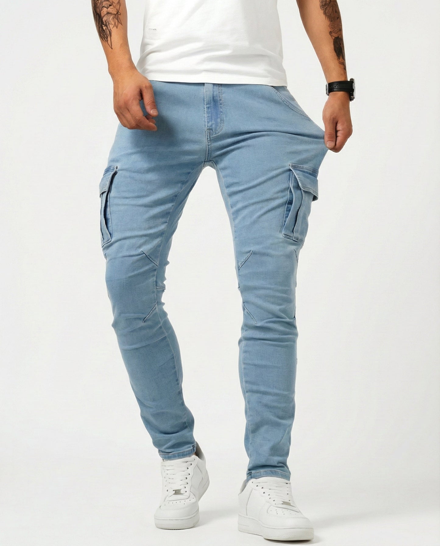 Calviero™ Pantalón Cargo Marino Ajuste Dinámico