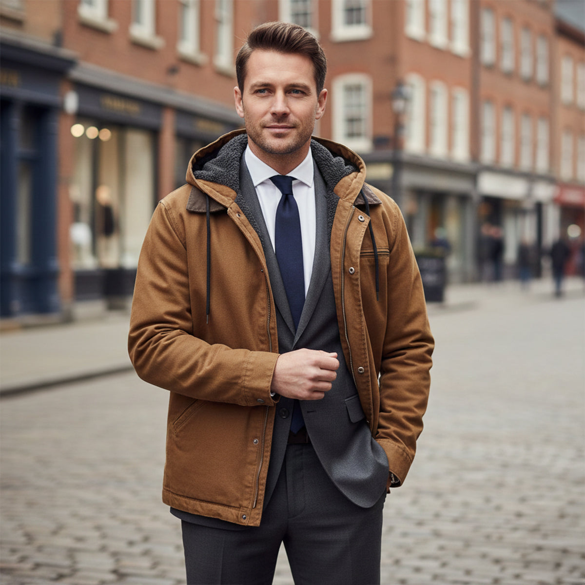 Altierié™ Chaqueta moderna con capucha y forro térmico para hombre