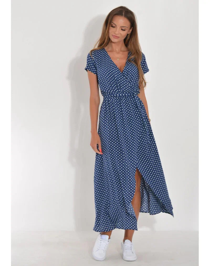 Delia™ Vestido Elegante con Escote en V y Corte Moldeador