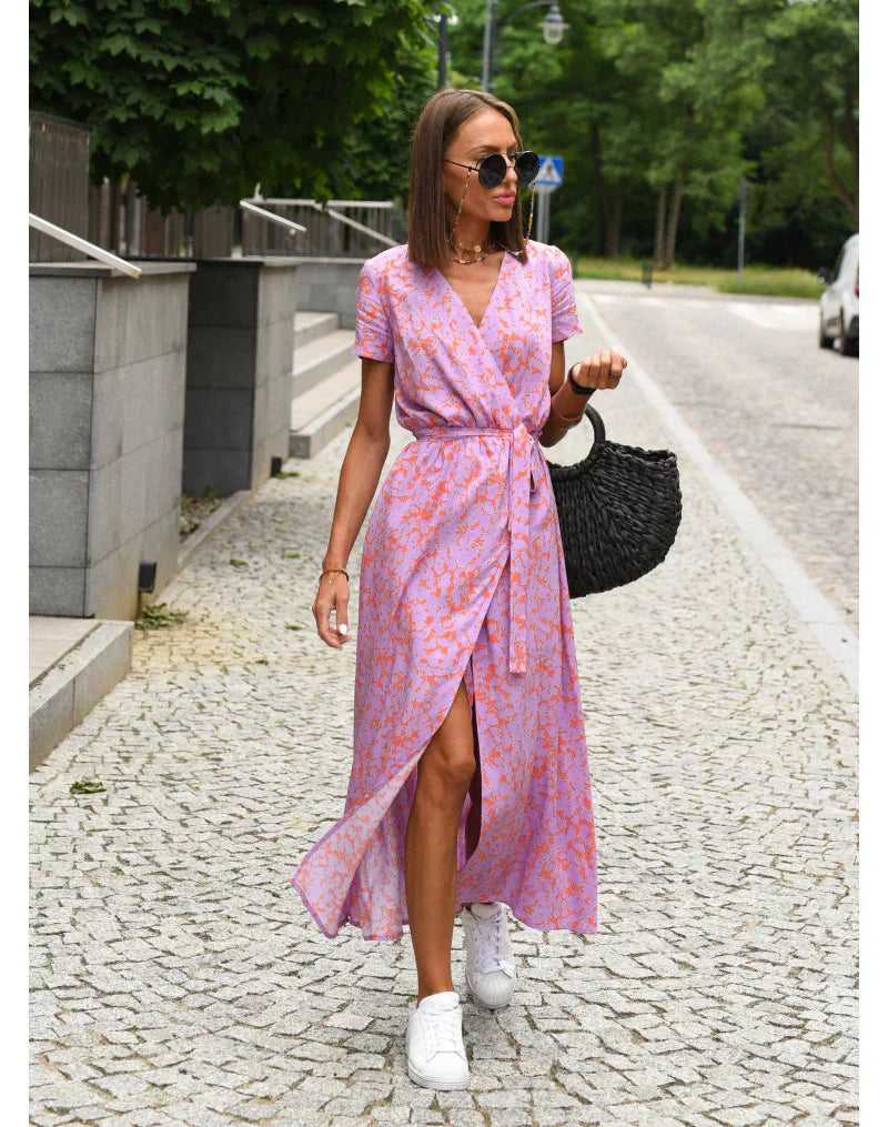 Delia™ Vestido Elegante con Escote en V y Corte Moldeador