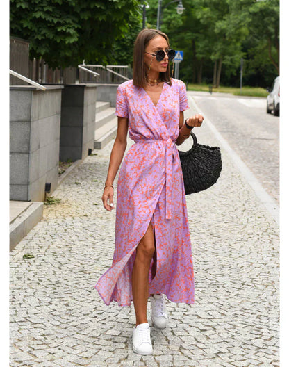 Delia™ Vestido Elegante con Escote en V y Corte Moldeador