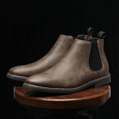 Iveron™ Botas Chelsea de Cuero Elegantes para Hombre