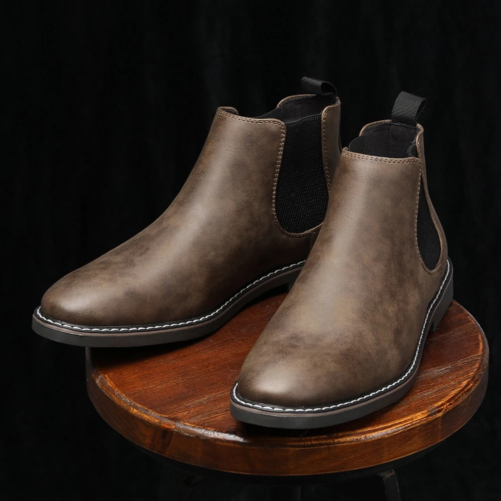 Iveron™ Botas Chelsea de Cuero Elegantes para Hombre