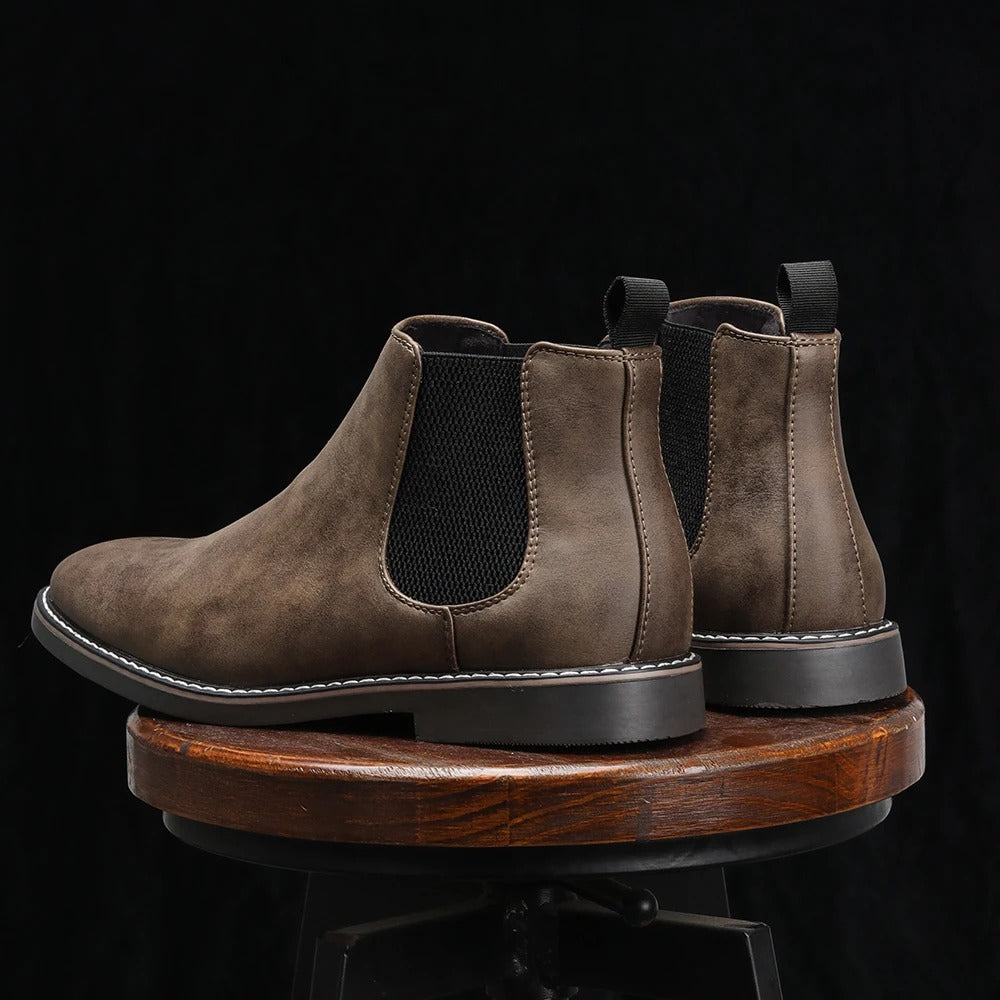 Iveron™ Botas Chelsea de Cuero Elegantes para Hombre