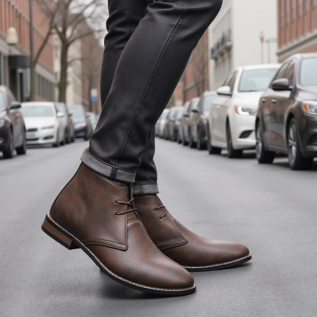 Helvaro™ Botas Masculinas de Cuero con Estilo Urbano