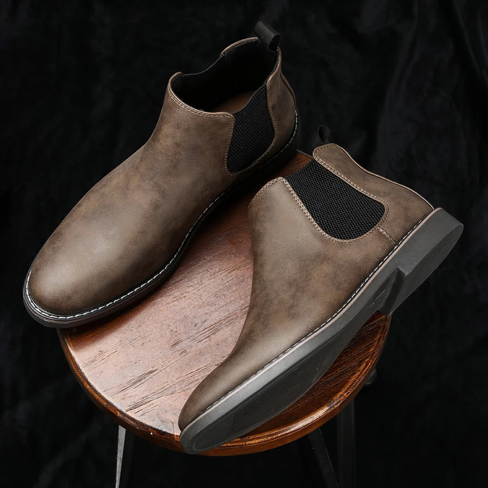 Iveron™ Botas Chelsea de Cuero Elegantes para Hombre