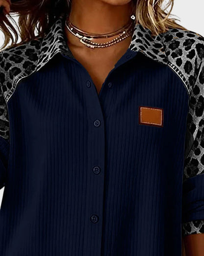 Serenova™ Blusa Relajada con Detalles Contrastantes