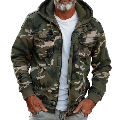 Cavonni™ Chamarra Cargo Camuflaje con Capucha y Bolsillos Múltiples