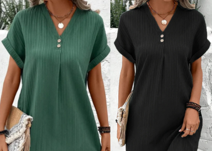 Gorevia™ Prenda Monocromática para Mujer con Cuello en V Elegante