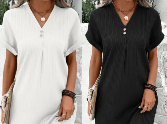 Gorevia™ Prenda Monocromática para Mujer con Cuello en V Elegante